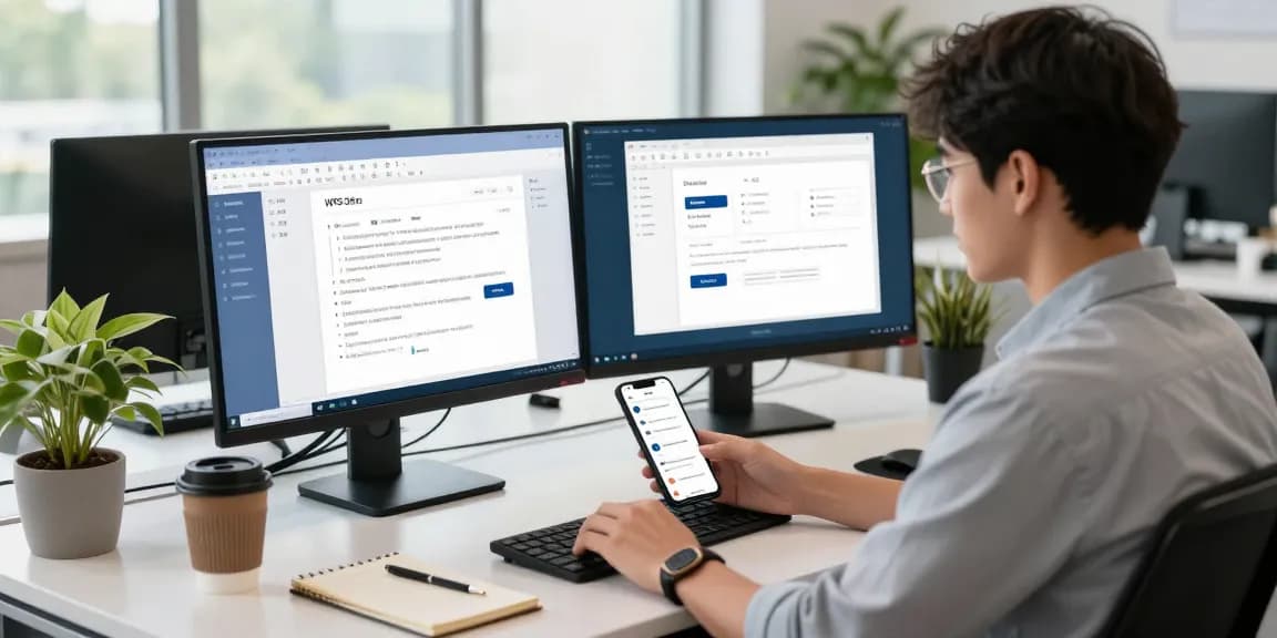 Optimize your productivity with wps下载 on multiple devices in a modern workspace.