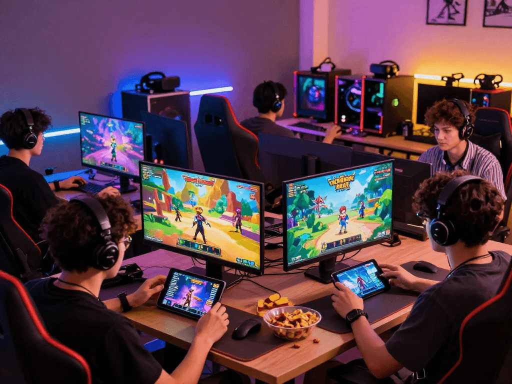 Engaged players enjoying porngames on various devices, showcasing vibrant graphics and immersive features.