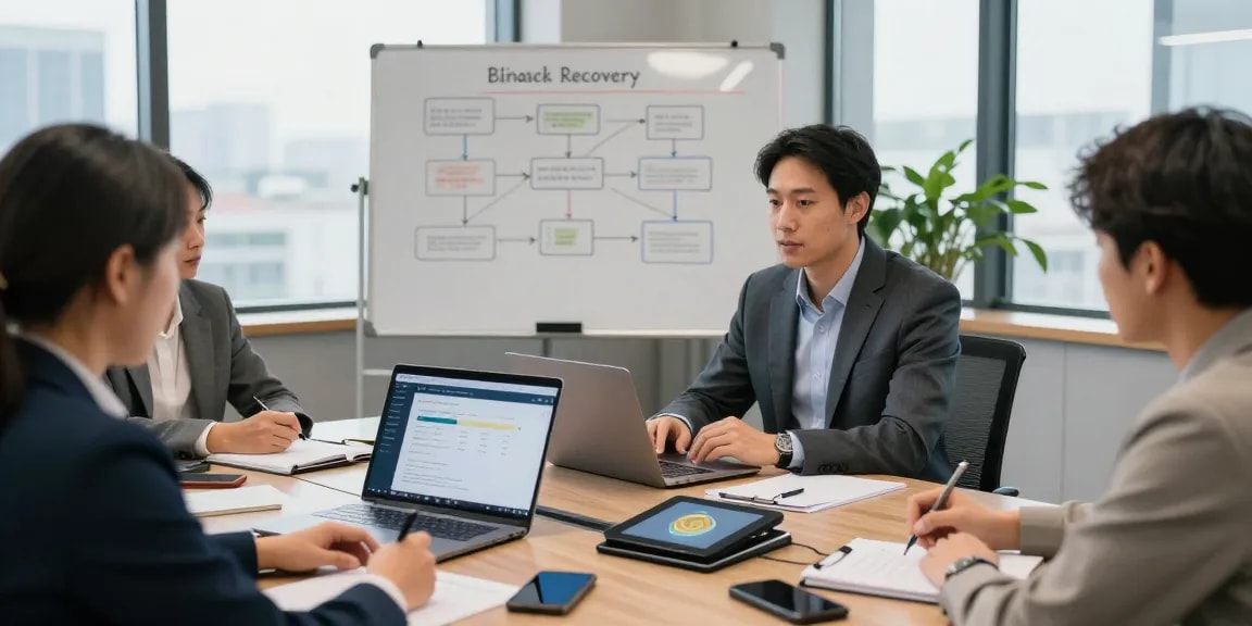 Recover lost crypto in a professional workshop setting with experts and attendees discussing recovery strategies.