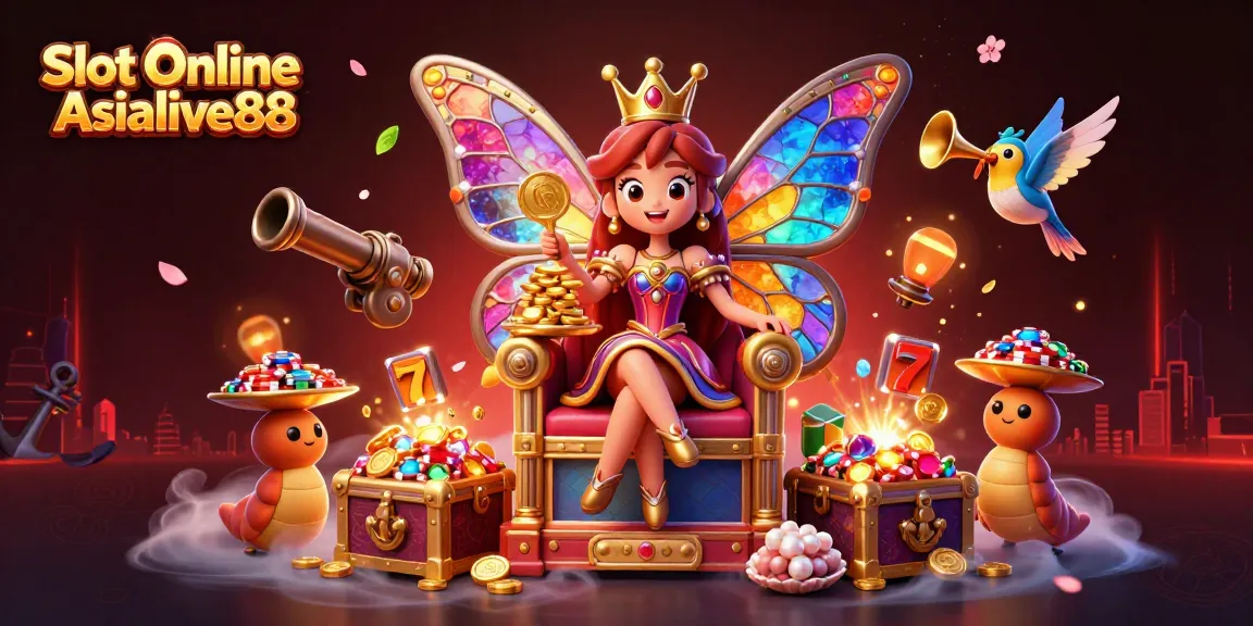 Experience immersive gameplay at Slot Online Asialive88 with vibrant casino elements and a fantasy theme.