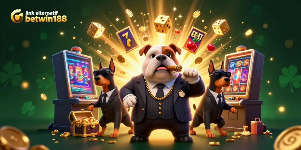 Aksi menarik dalam permainan dengan link alternatif betwin188 yang menampilkan jackpot slot dan karakter menghibur.