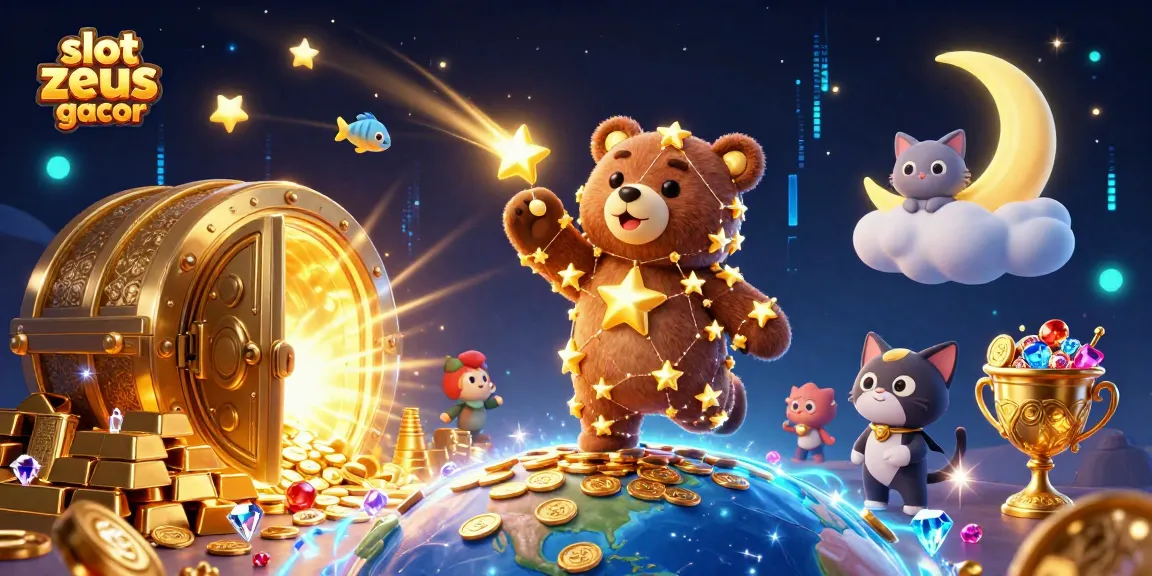 Engage with slot zeus gacor as golden constellations and vibrant gems create a magical gaming atmosphere.
