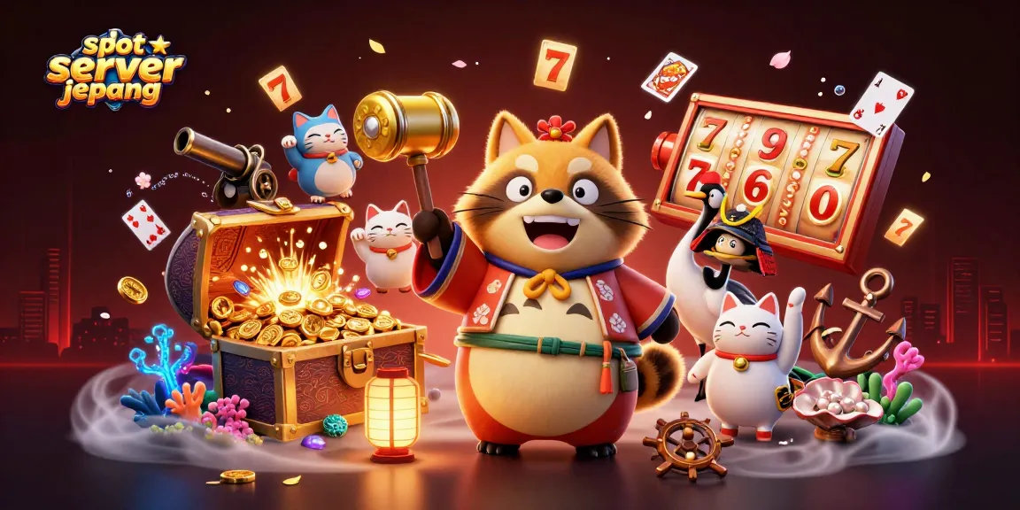 Spin to win at the slot server jepang featuring vibrant characters and lucky symbols in this immersive gaming scene.