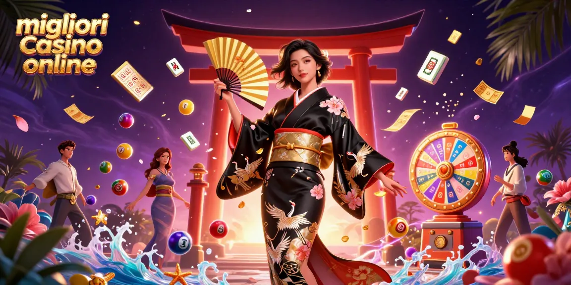 Scopri il fascino dei migliori casino online con elementi di lotteria vivaci e un personaggio elegante.