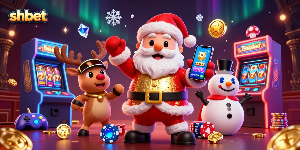 Experience thrilling jackpot games at shbet with a festive Santa, dealer reindeer, and poker chip snowman!