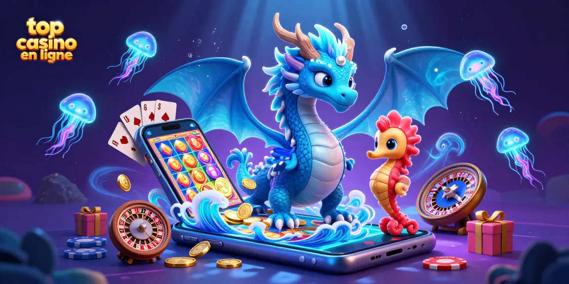 Découvrez le top casino en ligne avec des dragonniers marins et des éléments de jeux en envolée.