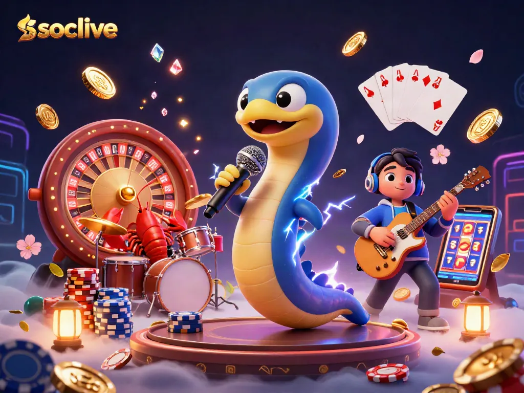 Socolive showcases an underwater casino scene with vibrant characters and dynamic gambling elements.