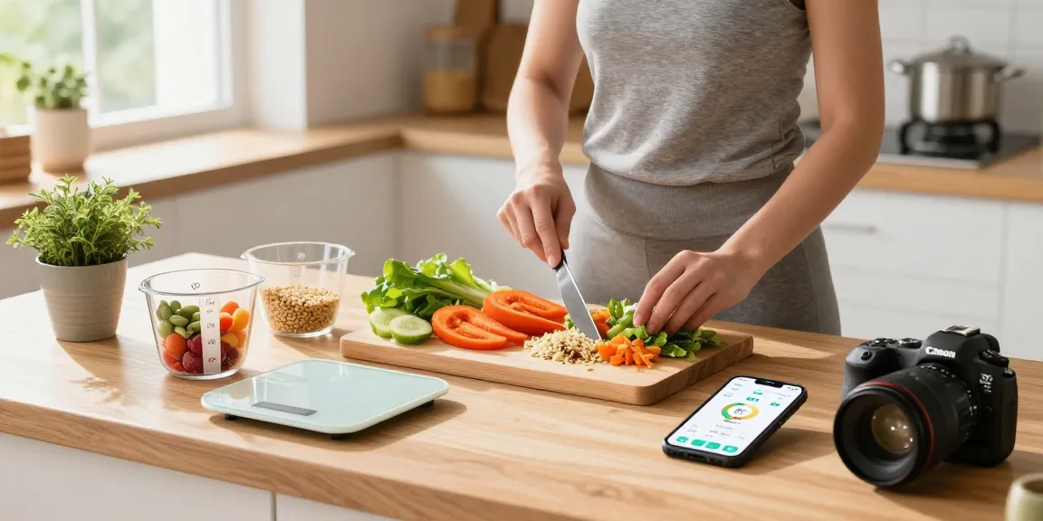 Preparing a healthy meal using the best calorie tracking apps for accurate nutrition.