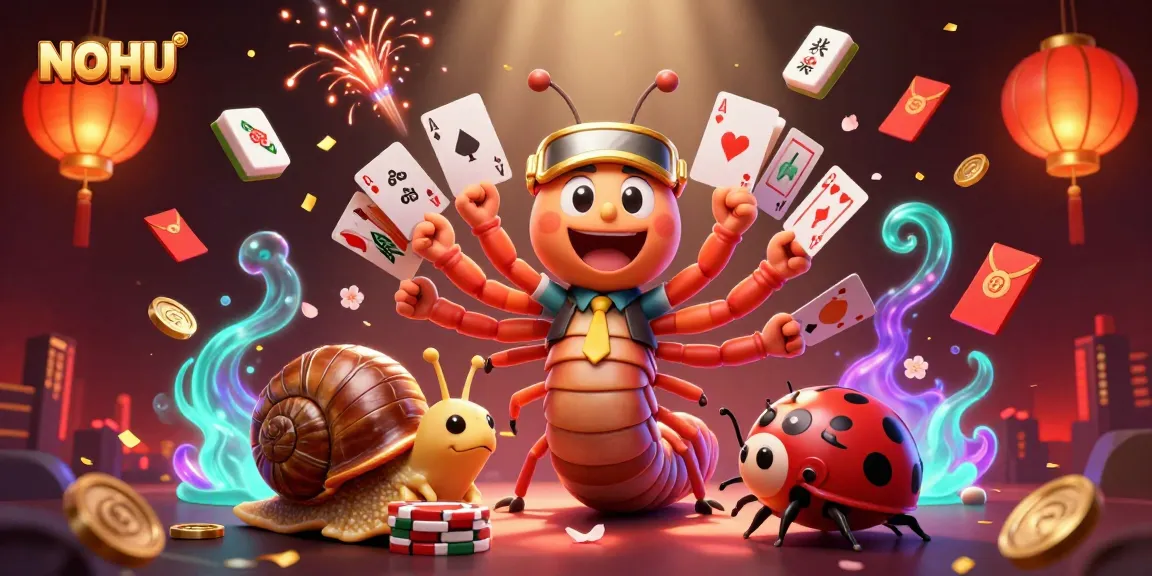 Engage with NOHU at the lively casino featuring a 3D millipede dealer and dynamic game elements.