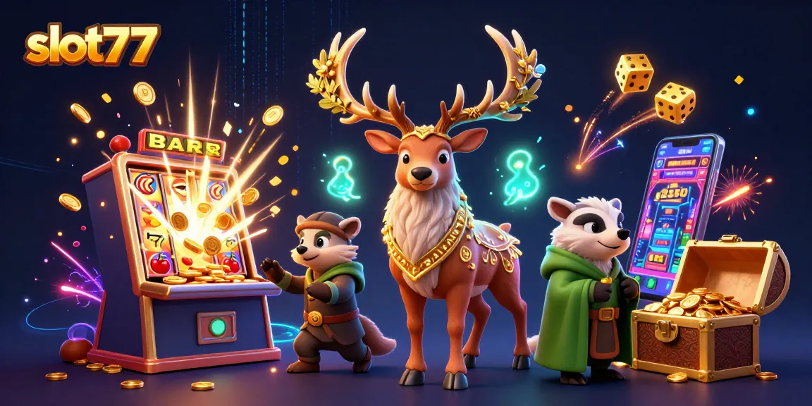 Experience thrilling wins at slot777 with 3D characters celebrating jackpots in an enchanting casino scene.