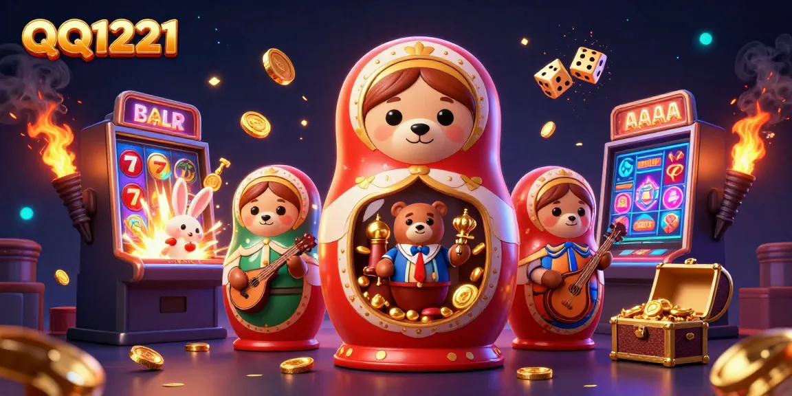Experience the thrills of QQ1221 with vibrant 3D gambling characters and an explosive jackpot scene.