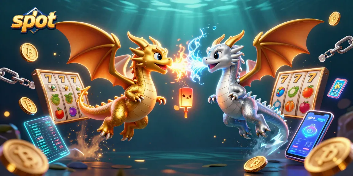 Spin thrilling slot rewards with enchanting dragons, vibrant symbols, and glowing crypto elements.