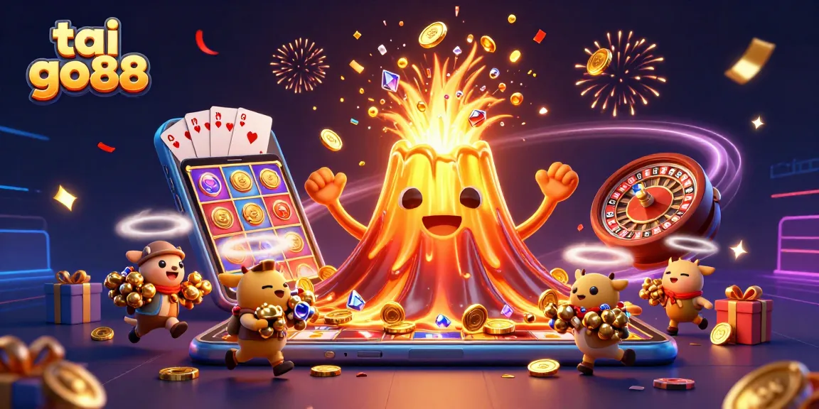 Join the action at tai go88 with thrilling game elements erupting in a vibrant casino scene.