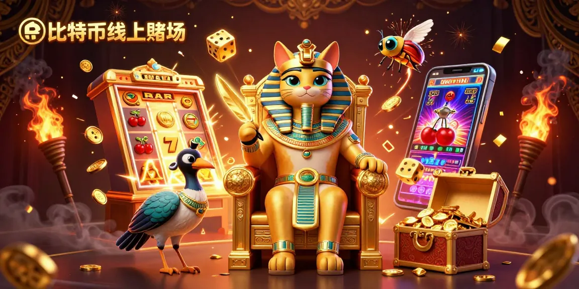 體驗比特幣線上賭場的魅力,埃及貓與財富元素的精彩場景。