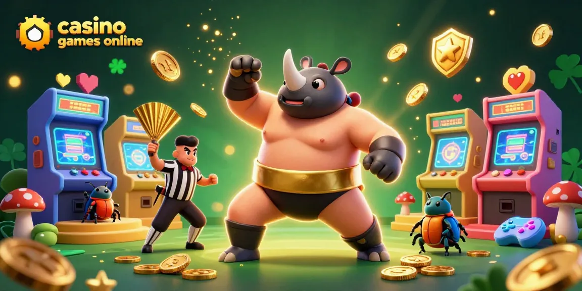 The energetic scene showcases casino games online with characters and vibrant game elements, perfect for engaging players.