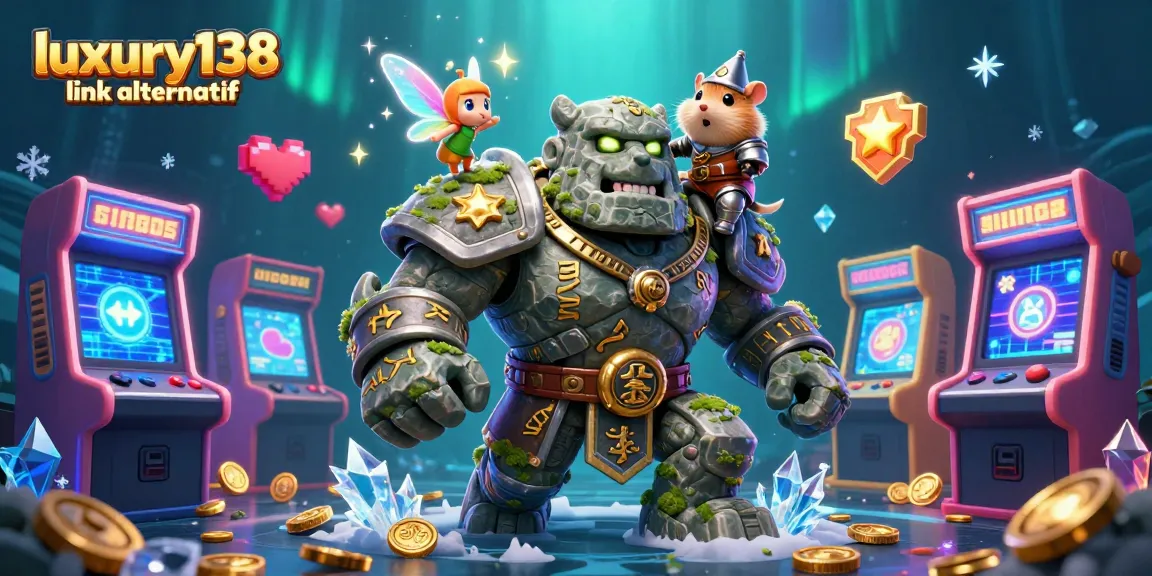 Experience gaming magic with luxury138 link alternatif surrounded by whimsical characters and vibrant casino elements.