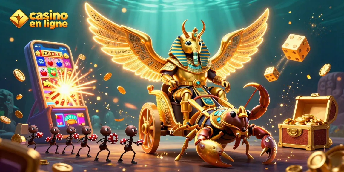 Plongez dans l’univers captivant du casino en ligne avec cette scène animée de jeux et jackpots.