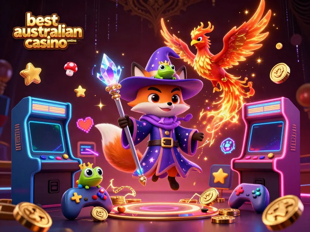 Experience high-stakes gaming at the best australian online casino with enchanting characters and vibrant elements.