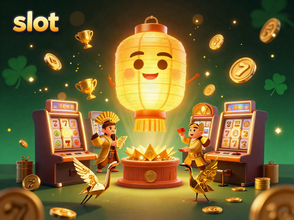 Slot menampilkan keberuntungan di kasino dengan mesin slot dan elemen keberuntungan.