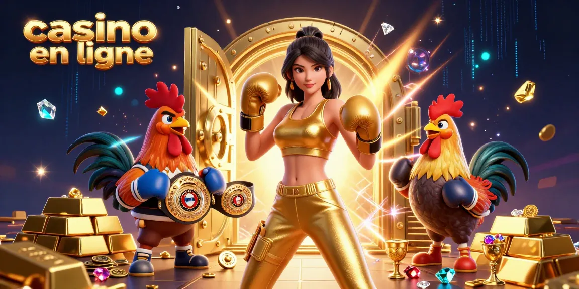 Vivez l'excitation des jeux au casino en ligne avec une illustration 3D dynamique mettant en avant des éléments de casino interactifs.