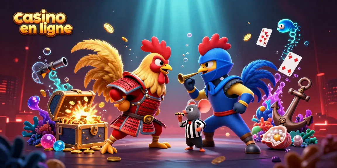 Engage in thrilling gameplay at casino en ligne with epic rooster battle illustration