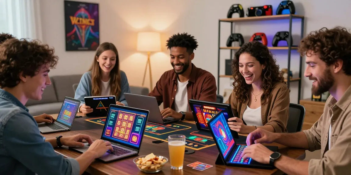 Expérience de jeu passionnante de casino en ligne avec des amis profitant du casino en ligne dans un cadre convivial.