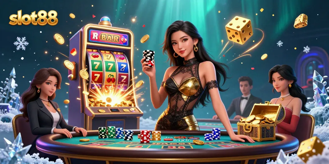 Experience thrilling gameplay on slot88 with a glamorous baccarat scene showcasing high-stakes excitement.