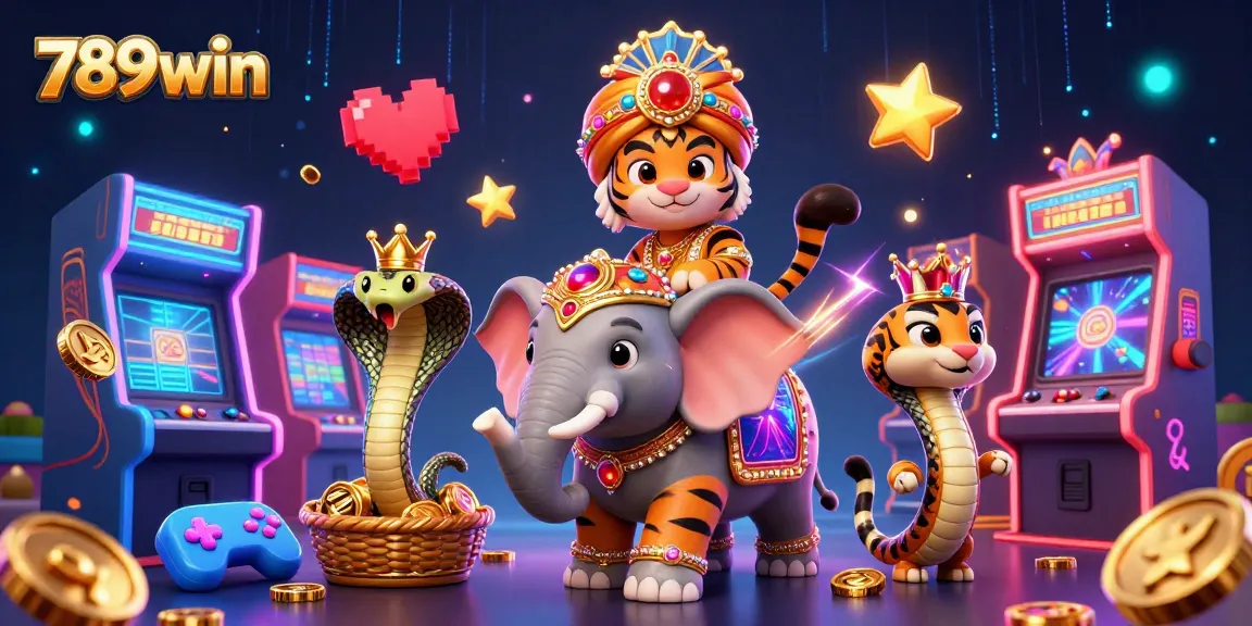 Play exciting casino games and win big with 789win in this vibrant 3D illustration.