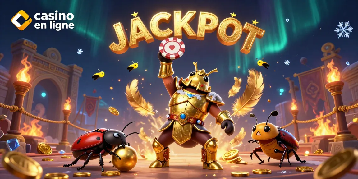 Gagnez au casino en ligne avec l'illustration captivante de nos héros chanceux.