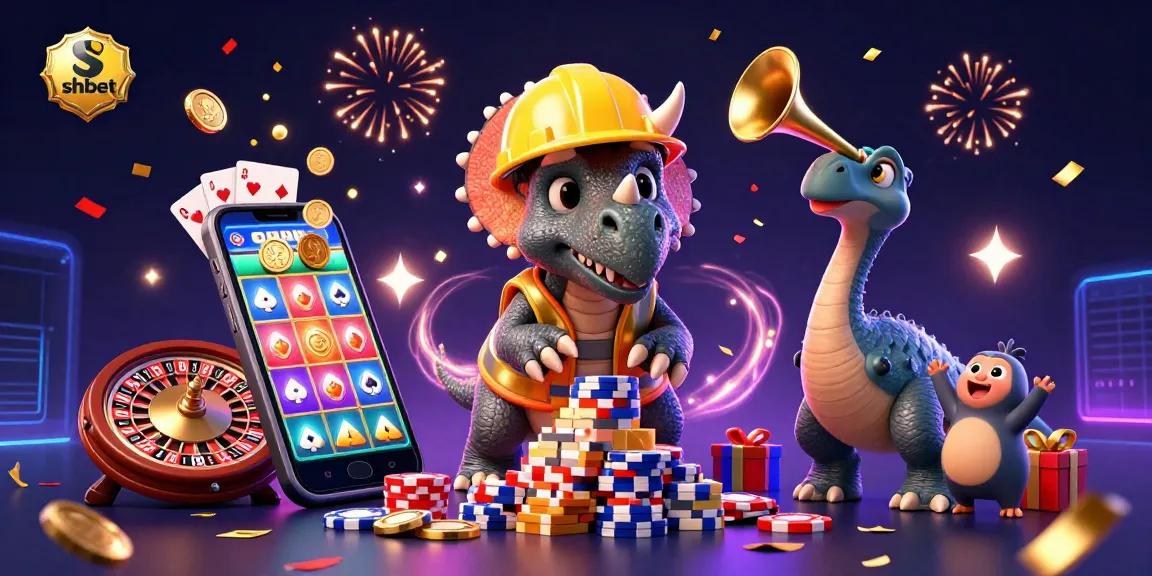Engage in thrilling slot gameplay with shbet, featuring a vibrant celebration of animated characters and casino elements.