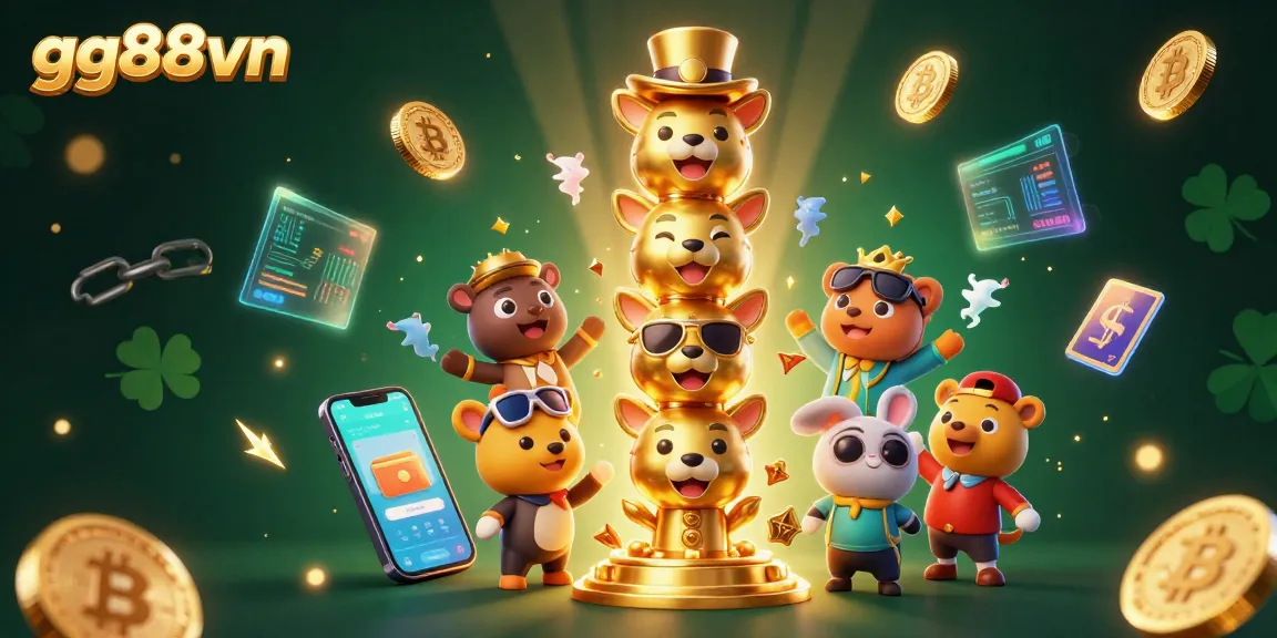 Engage with gg88vn's exciting gaming experience featuring vibrant crypto elements and dynamic characters.