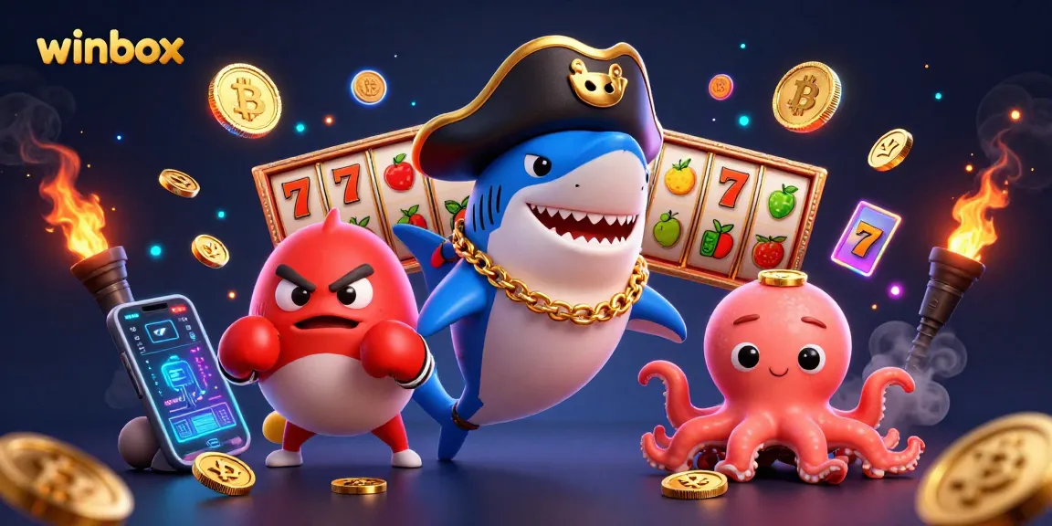 Spin to win at Winbox with colorful slots and playful sea creatures for online casino excitement.