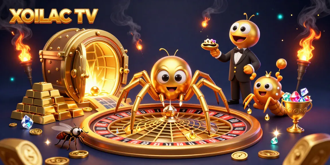 Exciting betting environment at XOILAC TV featuring a creative roulette wheel and vibrant casino elements.