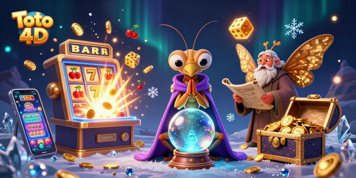 Experience thrilling Toto 4D action with fortune tellers and jackpot excitement in this vibrant scene.