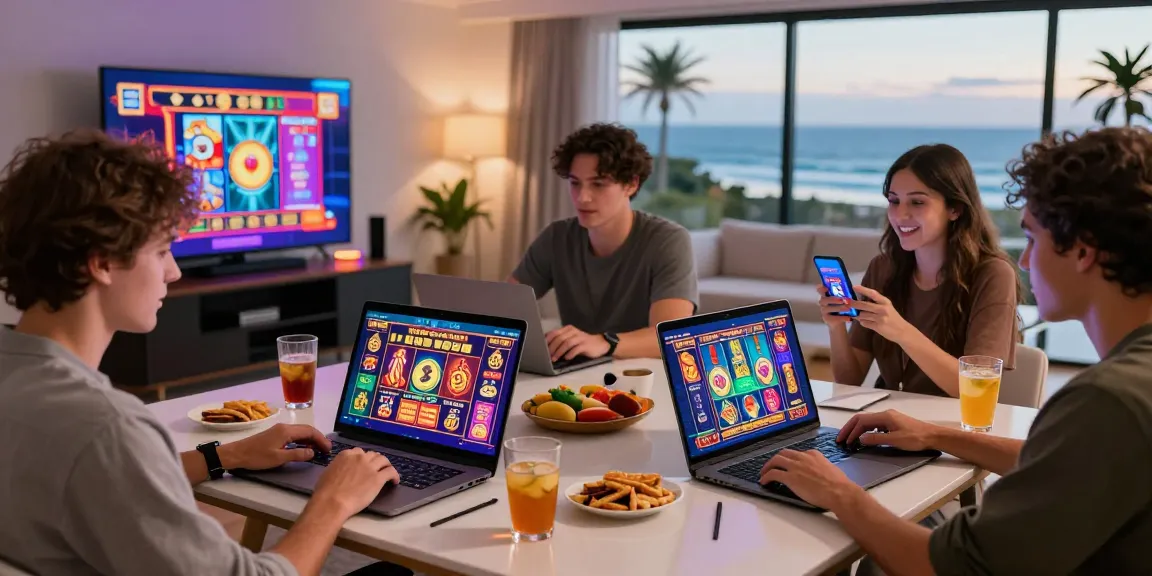 Exciting online casinos Australia scene with players enjoying games and vibrant atmosphere.