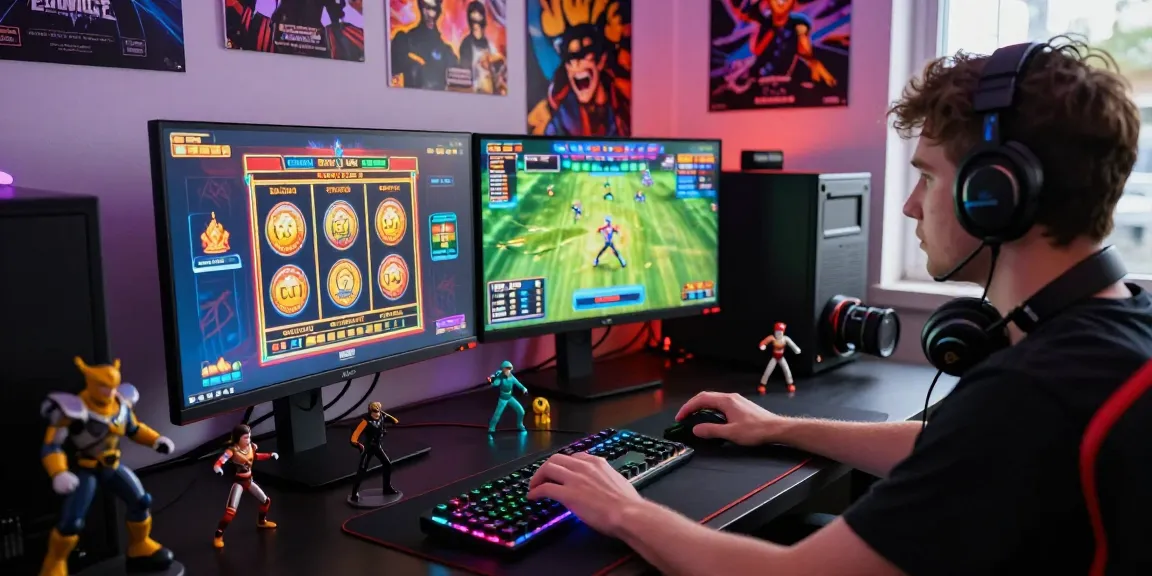 Player engaging with situs hero138 in an electrifying online gaming environment, showcasing vibrant graphics and immersive setup.